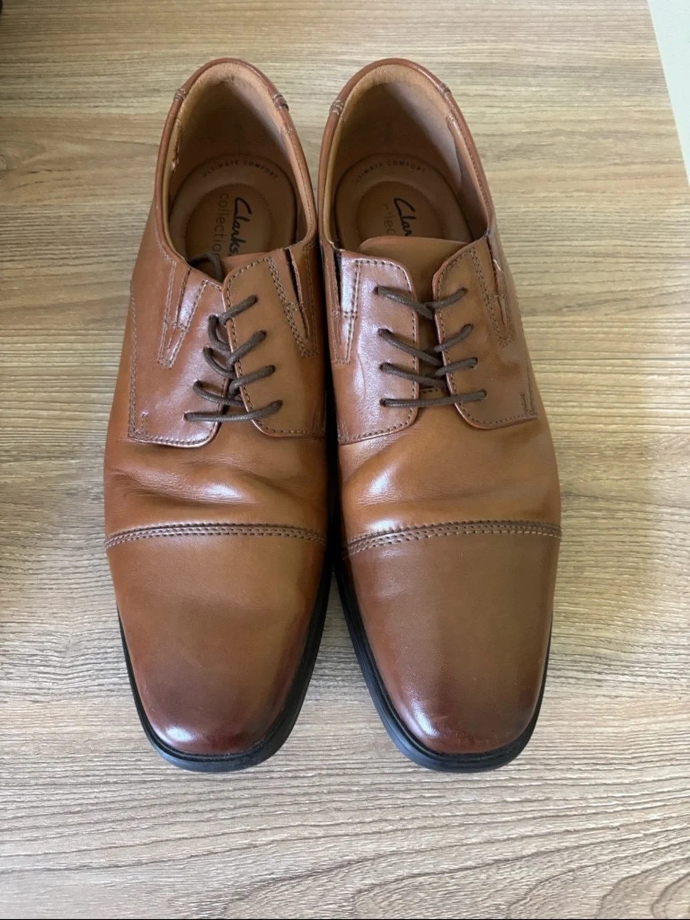 Clarks Men’s Brown Leather Lace-Up Oxford Shoes